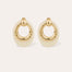 Boucles d'oreilles Selva grand modèle acétate dorées - Ivoire