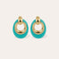 Boucles d'oreilles Selva petit modèle acetate dorées - Bleu 