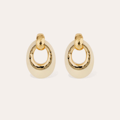 Boucles d'oreilles Selva petit modèle acétate dorée - Ivoire