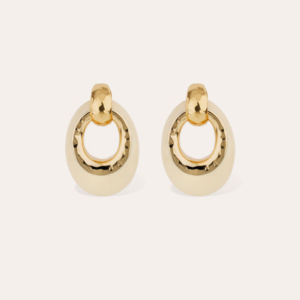 Boucles d'oreilles Selva petit modèle acétate dorée - Ivoire