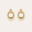 Boucles d'oreilles Selva petit modèle acétate dorée - Ivoire