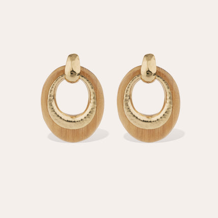 Boucles d'oreilles Selva dorées - Bois