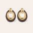 Boucles d'oreilles Selva grand modèle acétate dorées - Marron
