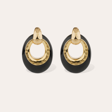 Boucles d'oreilles Selva grand modèle acetate - Noir