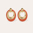 Boucles d'oreilles Selva grand modèle acétate dorées - Corail