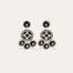 Boucles d'oreilles Sequin deux rangs argentées
