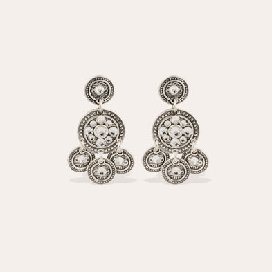 Boucles d'oreilles Sequin deux rangs argentées