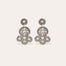 Boucles d'oreilles Sequin deux rangs argentées