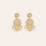 Boucles d'oreilles Sequin deux rangs dorées