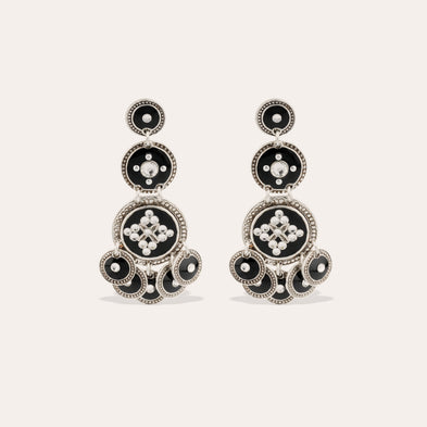 Boucles d'oreilles Sequin trois rangs argentées 