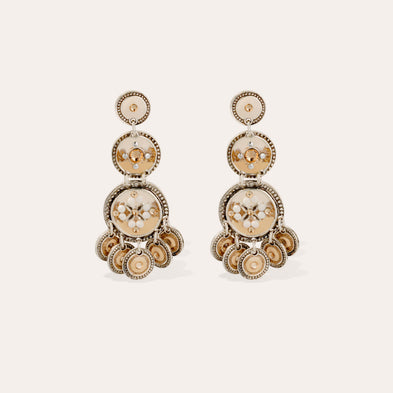 Boucles d'oreilles Sequin trois rangs argentées