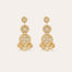 Boucles d'oreilles Sequin trois rangs dorées