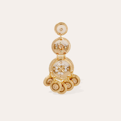 Boucles d'oreilles Sequin trois rangs dorées