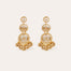 Boucles d'oreilles Sequin trois rangs dorées