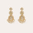 Boucles d'oreilles Sequin trois rangs dorées