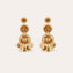 Boucles d'oreilles Sequin trois rangs dorées