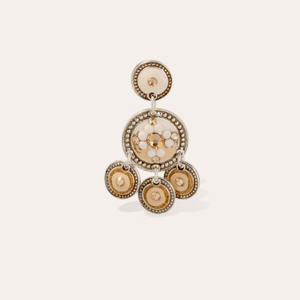 Boucles d'oreilles Sequin deux rangs argentées