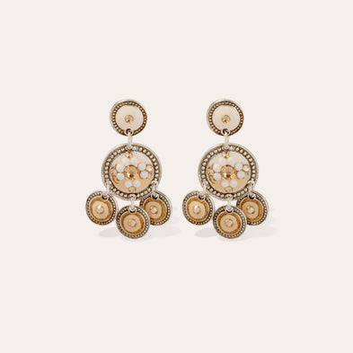 Boucles d'oreilles Sequin deux rangs argentées