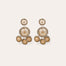 Boucles d'oreilles Sequin deux rangs argentées