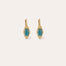 Serti Talisman small model gold earrings - Blue Apatite