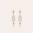 Boucles d'oreilles Serti Goutte petit modèle dorées - Nacre blanche