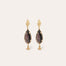 Boucles d'oreilles Serti Goutte petit modèle dorées - Nacre grise