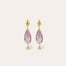 Boucles d'oreilles Serti Goutte petit modèle dorées - Améthyste