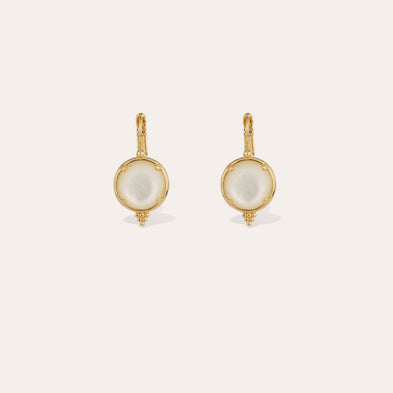Serti Nacre gold earrings - White Mother-of-Pearl