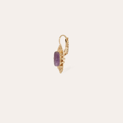 Boucles d'oreilles Serti Talisman dorées - Améthyste