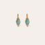 Small Gold Talisman Stud Earrings - Turquoise