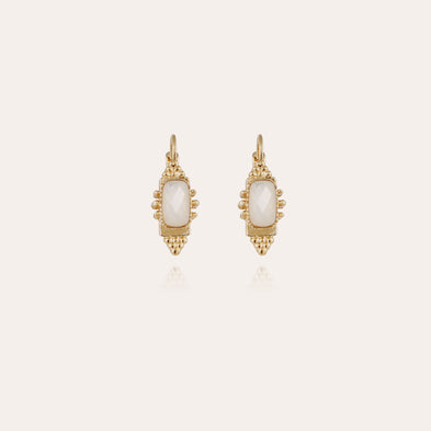 Serti Talisman gold earrings - White Mother-of-Pearl