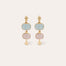 Boucles d'oreilles Silene petit modèle dorées - Amazonite & Quartz rose