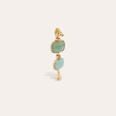 Boucles d'oreilles Silene petit modèle dorées - Serpentine & Turquoise