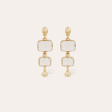 Silène small model gold earrings - Crystal