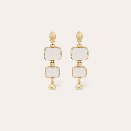 Boucles d'oreilles Silène petit modèle dorées - Cristal