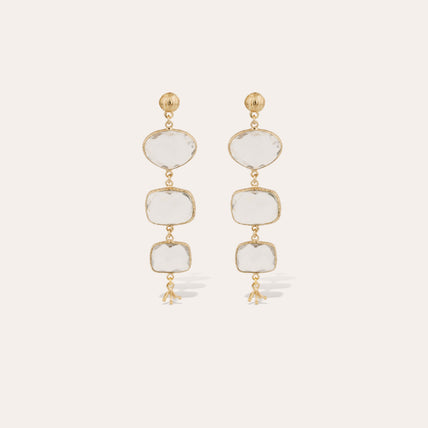Boucles d'oreilles Silène dorées - Cristal