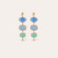 Boucles d'oreilles Silene dorées - Calcite bleue & Amazonite