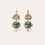 Boucles d'oreilles Silenza dorées - Jaspe Dalmatien & Agate verte