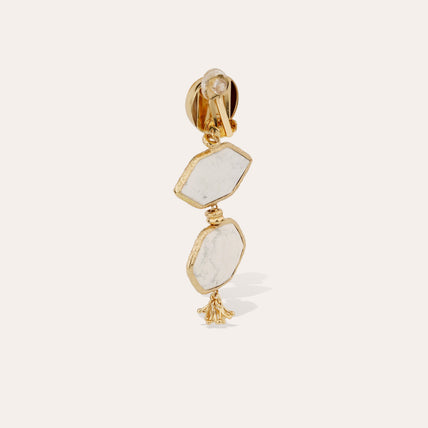 Boucles d'oreilles Silenza dorées - Opale blanche