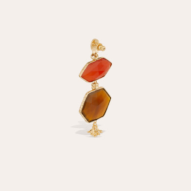 Boucles d'oreilles Silenza dorées - Calcite rouge & jaune