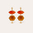 Boucles d'oreilles Silenza dorées - Calcite rouge & jaune