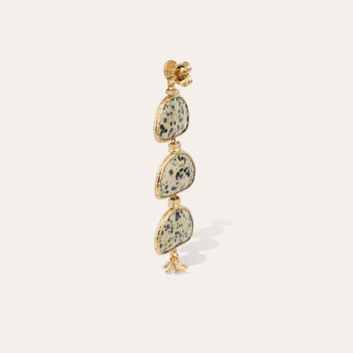 Silenza gold earrings - Dalmatian Jasper