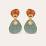 Silia large model gold earrings - Carnelian & Amazonite