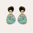 Silia large gold-plated earrings - Turquoise & Black Onyx