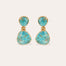 Boucles d'oreilles Silia dorées - Turquoise