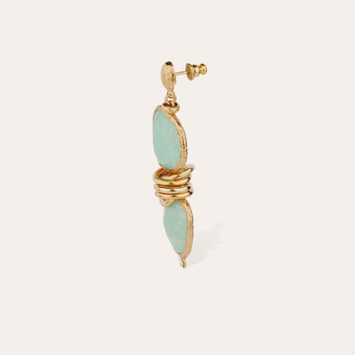 Boucles d'oreilles Sirena dorées - Amazonite