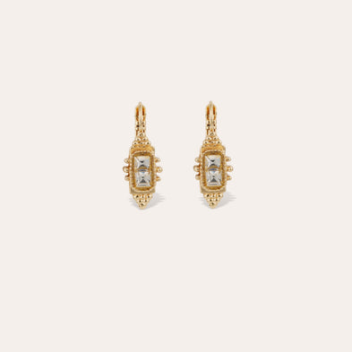 Boucles d'oreilles Serti Talisman strass dorées