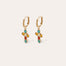 Boucles d'oreilles Tao Cruzita dorées - Cornaline & Turquoise