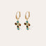 Boucles d'oreilles Tao Cruzita dorées - Turquoise & OEil de Tigre