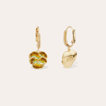 Tao Pensée enamel gold earrings